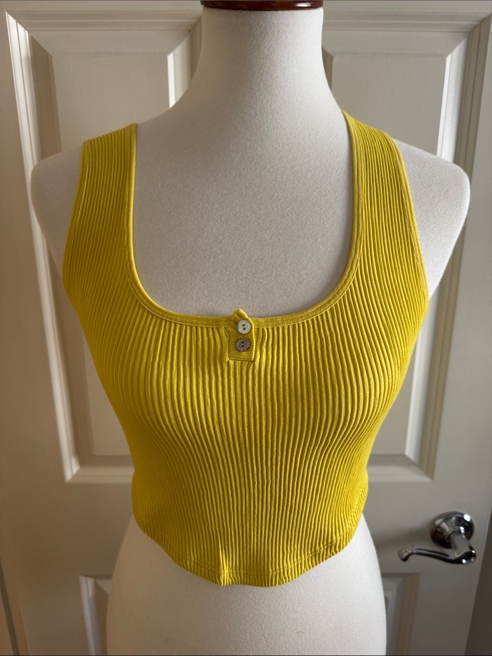 Brand New - Never Worn Anthropology Ribbed Scoop Neck Tank Top in Yellow